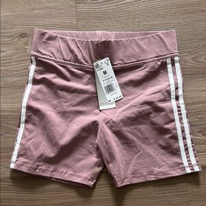 Adidas Pink Athletic Shorts with Signature Stripes